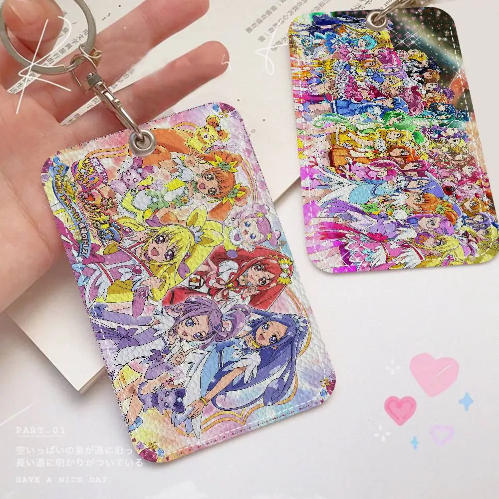 

Smile Precure Anime Card Holders Student ID Card Protective Cover Cases Student Campus Access Cards Key Chain Anti-lost