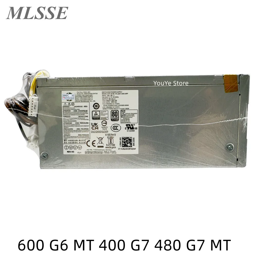 New For HP ProDesk 600 G6 MT 400 G7 480 G7 MT 260W power supply L70041-001 L70041-002 D19-260P1A PCK018 100% Tested