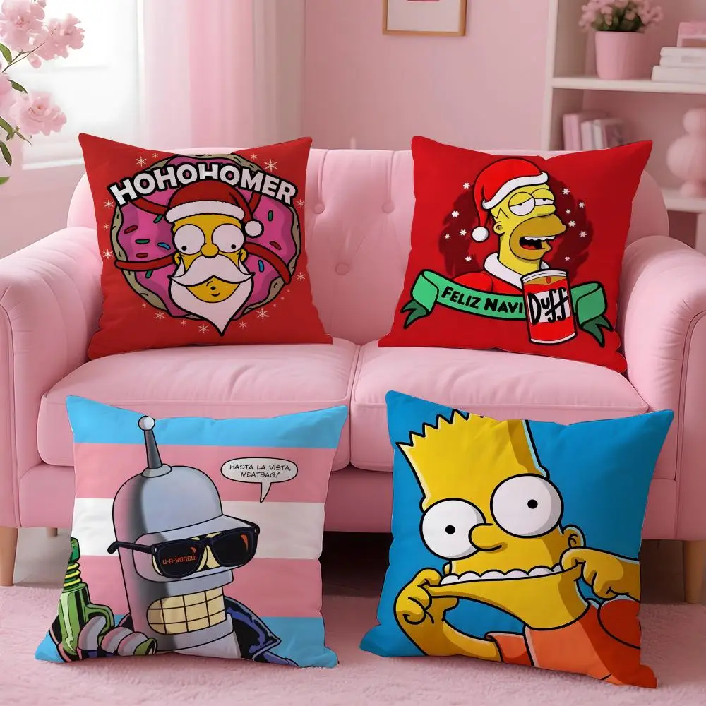 

Чехол для подушки в стиле аниме «Симпсоны», удобная двусторонняя наволочка, идеально подходящая для автомобиля, дивана, спальни и выше