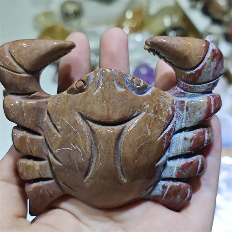 

Натуральная океанская яшма, карбюраторная резьба, энергетический драгоценный камень, Рейки, Исцеление фэншуй, украшение для дома и офиса, подарок, 1 шт.