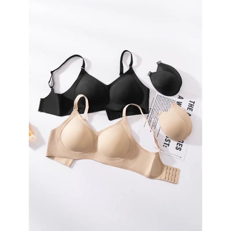 Push-up-BH für Damen, kleine Brüste – nahtloser, trägerloser BH mit überkreuztem Rücken, weicher Lift, Anti-Durchhängen, kabelloser Komfort, unsichtbare Dessous