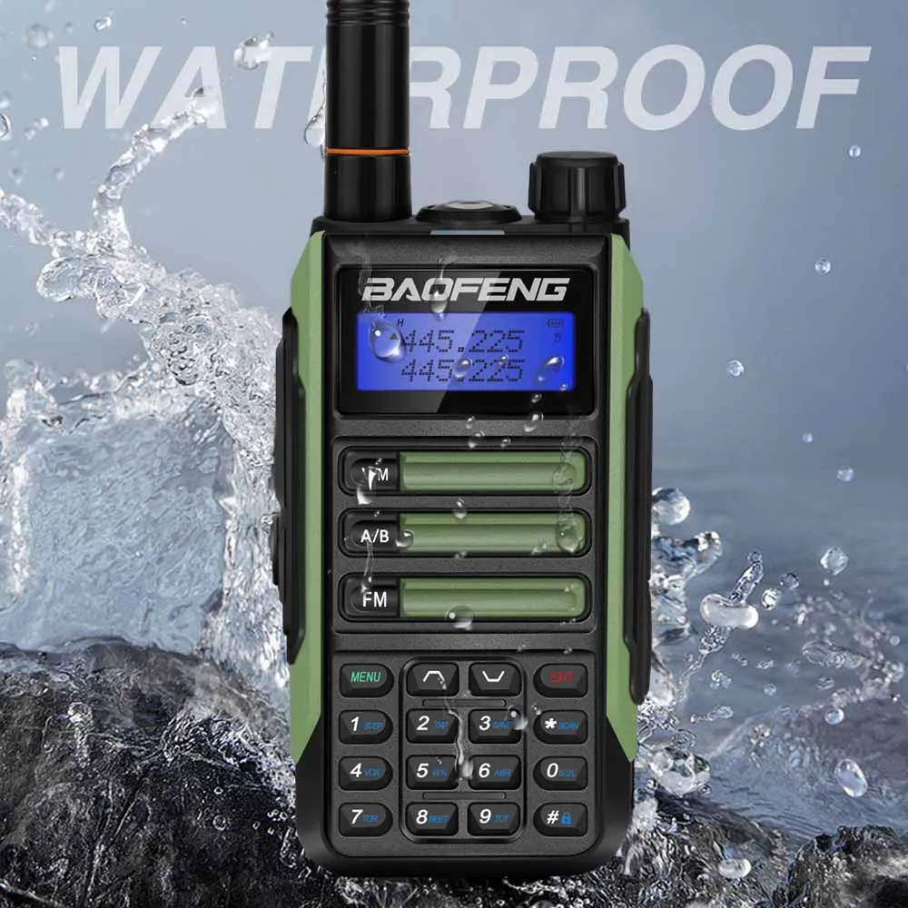 Baofeng profissional walkie talkie uv16 plus 10w potência à prova dwaterproof água vhf uhf dupla banda rádio em dois sentidos uv5r uv10r reforçada