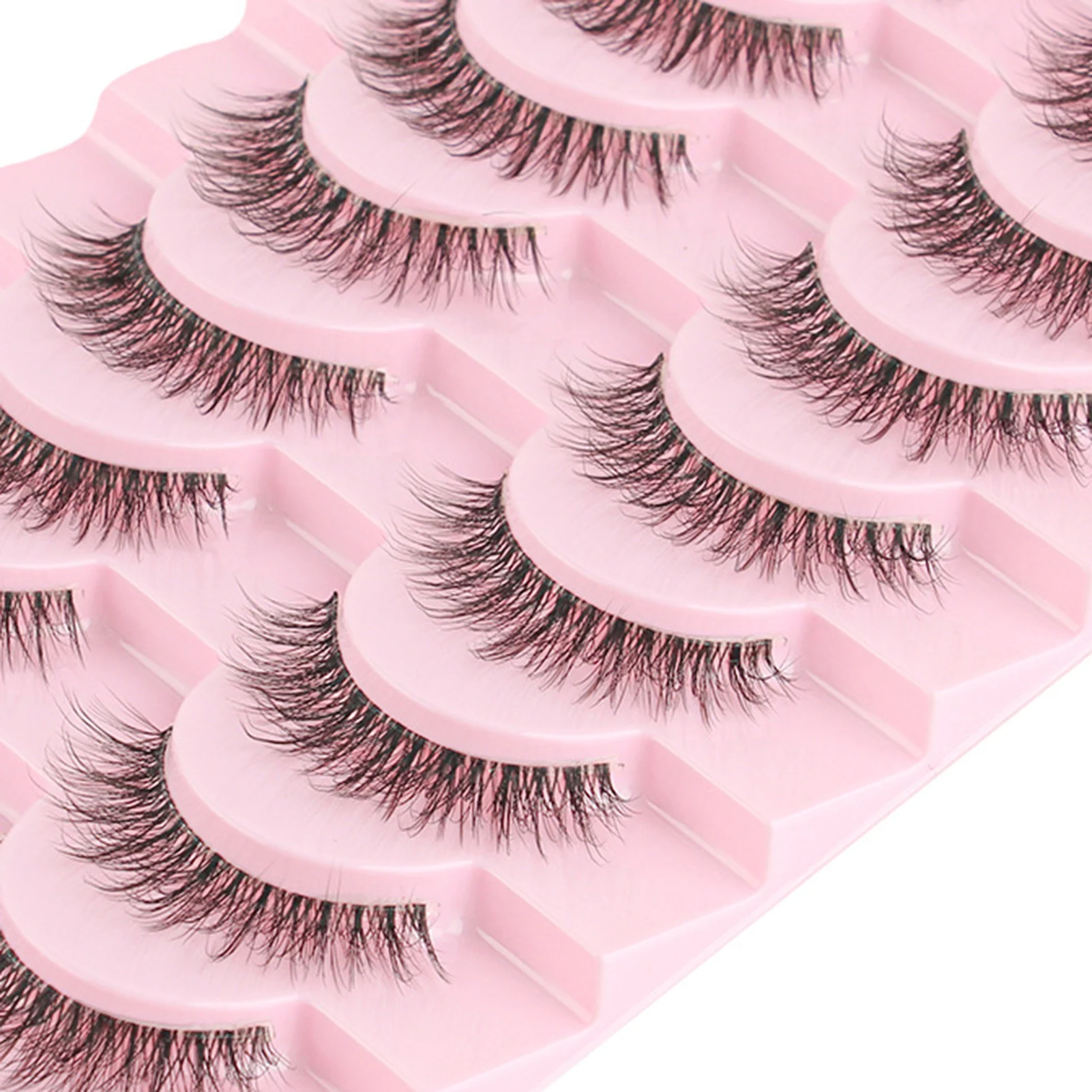 10 Pairs False Eyelashes Simulation Fake Eye Lashes Volume Thicked Eyelash for Cosplay Party Wedding Makeup