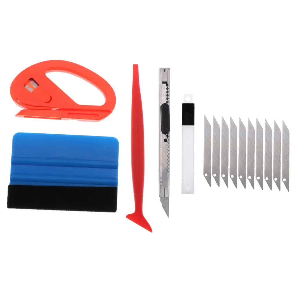 Universal Auto Film Vinyl Squeegee Scraper Tint Install Tuck Wrap Applicator Kit