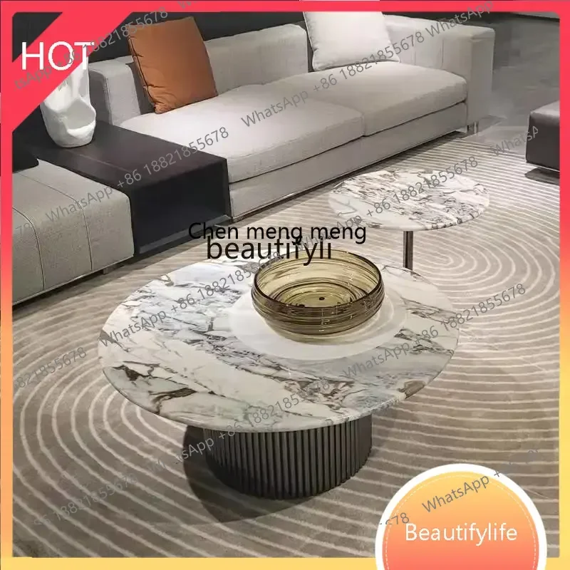 

new Nordic Marble round Coffee Table Corner Table Minimalist Small Table ss 8617