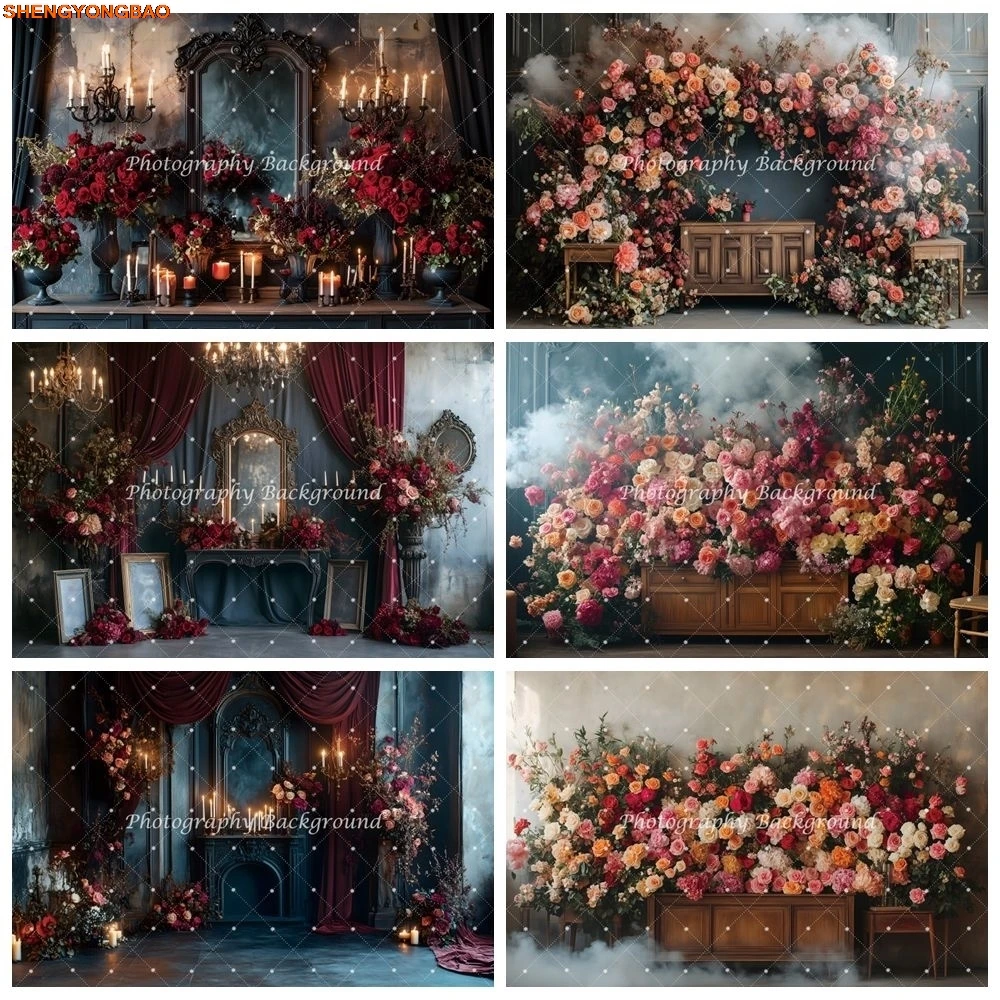 الأوروبي جدار الرجعية الزهور التصوير خلفية حفل زفاف عيد ميلاد الحوامل الفن صورة التصوير الفوتوغرافي خلفية استوديو الصور