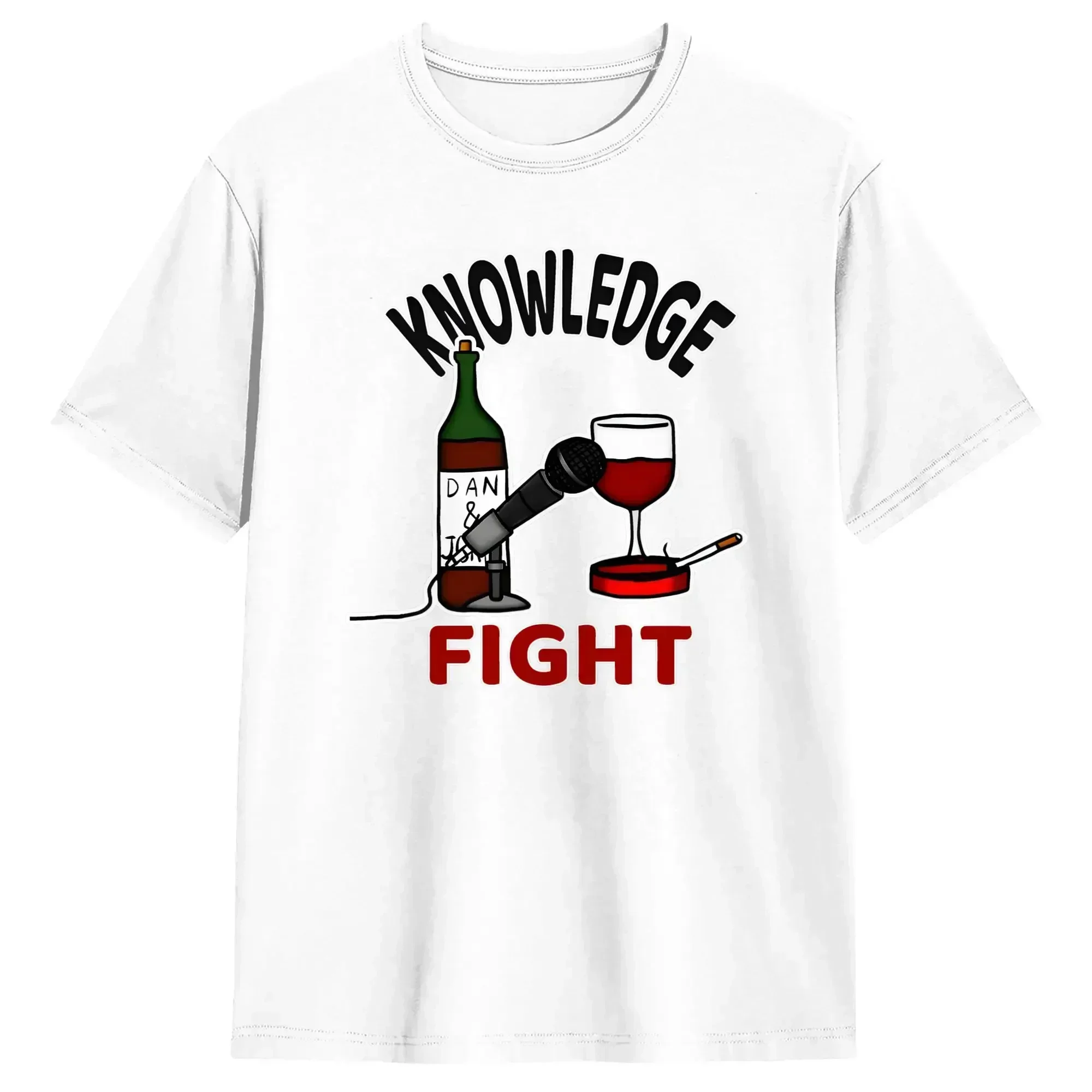 TV Knowledge Fight T Shirts Men's  Cotton Casual T-Shirt Round Neck  Tee Shirt Short Sleeve Clothes Graphic