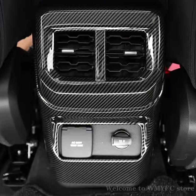 Car Accessories For Ford Ranger 2023 2024 ABS Carbon Fiber Printed Rear Air Vent Outlet Cover Trim 1pcs