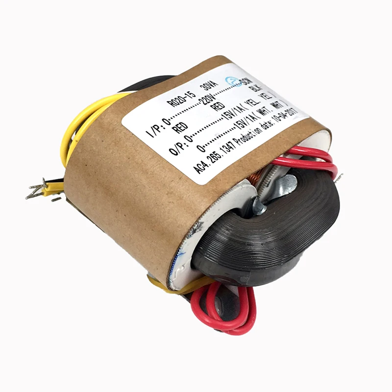 BAHOD 30W Dual 15V 220V R Tipe Transformator Daya untuk Amplifier Headphone HIFI Preamplifier DAC Decoder Amplifier Audio