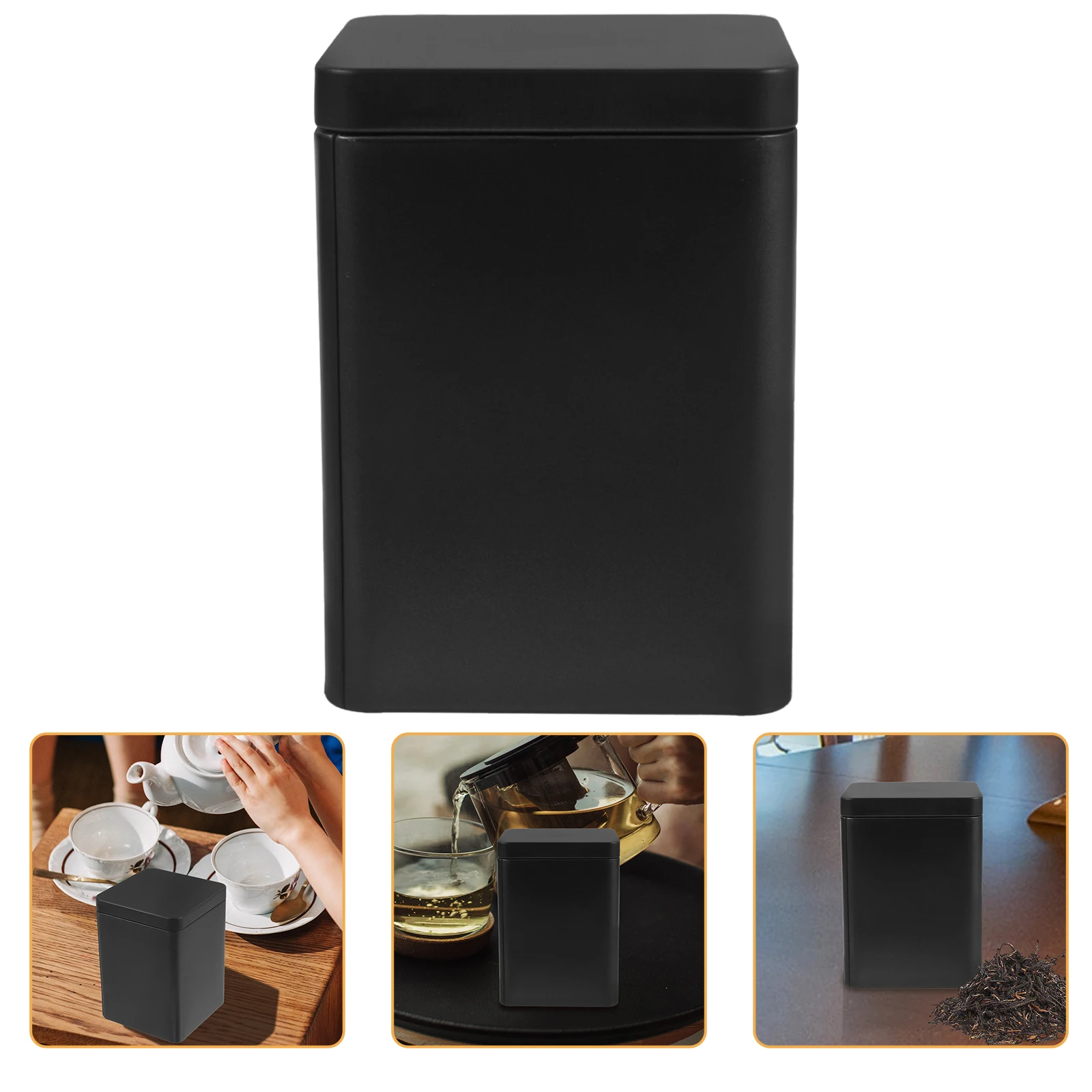 

Metal Tea Square Containers Sturdy Tin Canisters Smooth Edges Storage Box Candy Packaging Gift Box Tea Spice Organizer