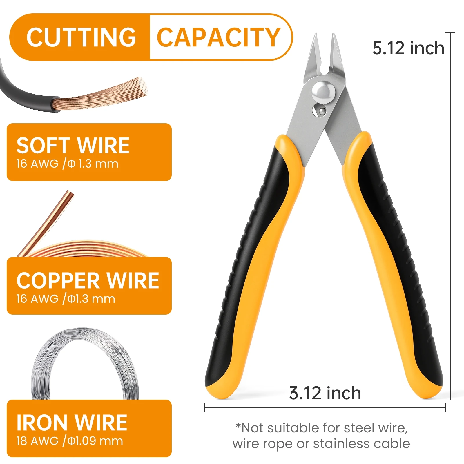 420j2 cortador de fio de aço cromo vanádio cortadores de jóias cortadores nivelados pinças alicate de corte lateral pequeno para jóias, eletrônicos