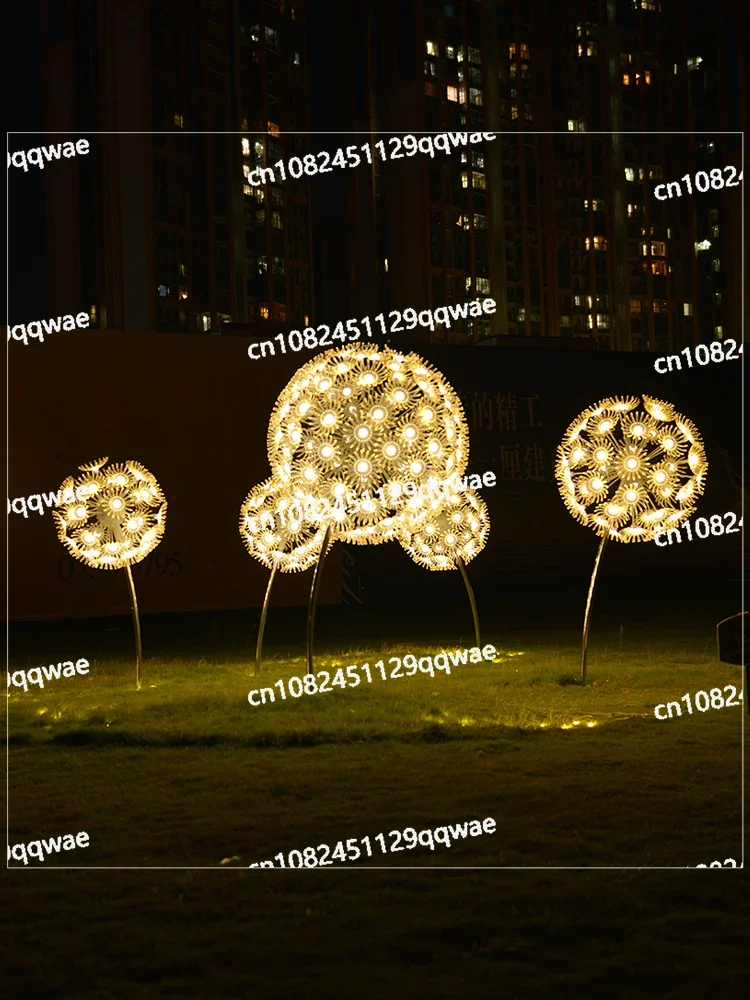 LED Simulation Dandelion Lamp Outdoor Reed Lamp Waterproof Square Park Community Lawn Decoration Fireworks Landscape Lamp