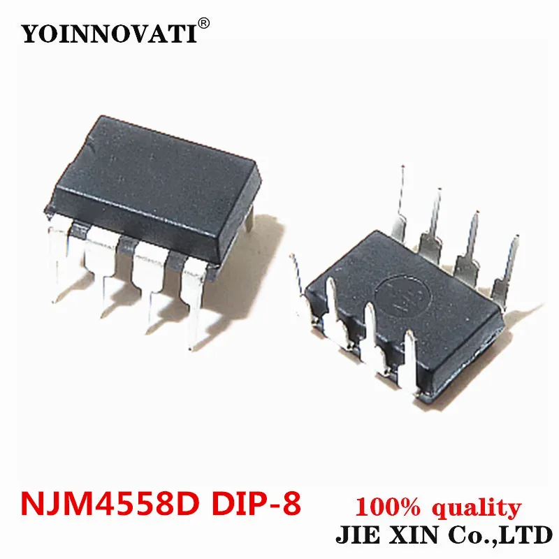 10Pcs New Original Direct insertion 4558D JRC 4558 NJM4558D DIP8 dual operation amplifier module Wholesale Stock Free Shipping