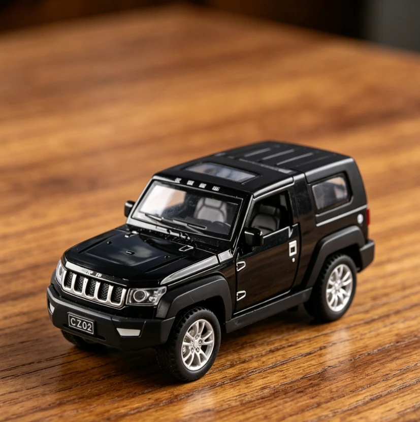 

1:32 Jeep BEIQI Off-road Vehicle Simulation Diecast Metal Alloy Model Car Sound Light Pull Back Collection Kids Toy Gifts A51