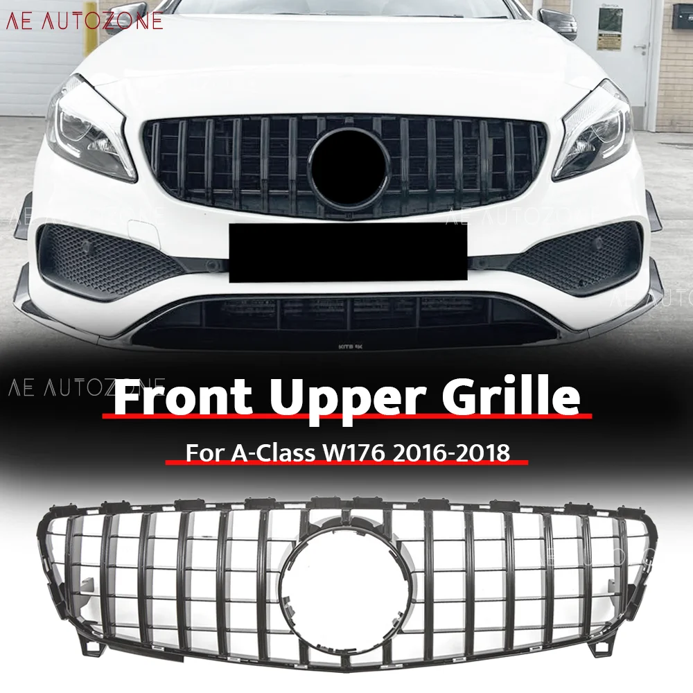 

Glossy Black Front Grille For A-Class W176 2016-2018 A180 A200 A250 A45