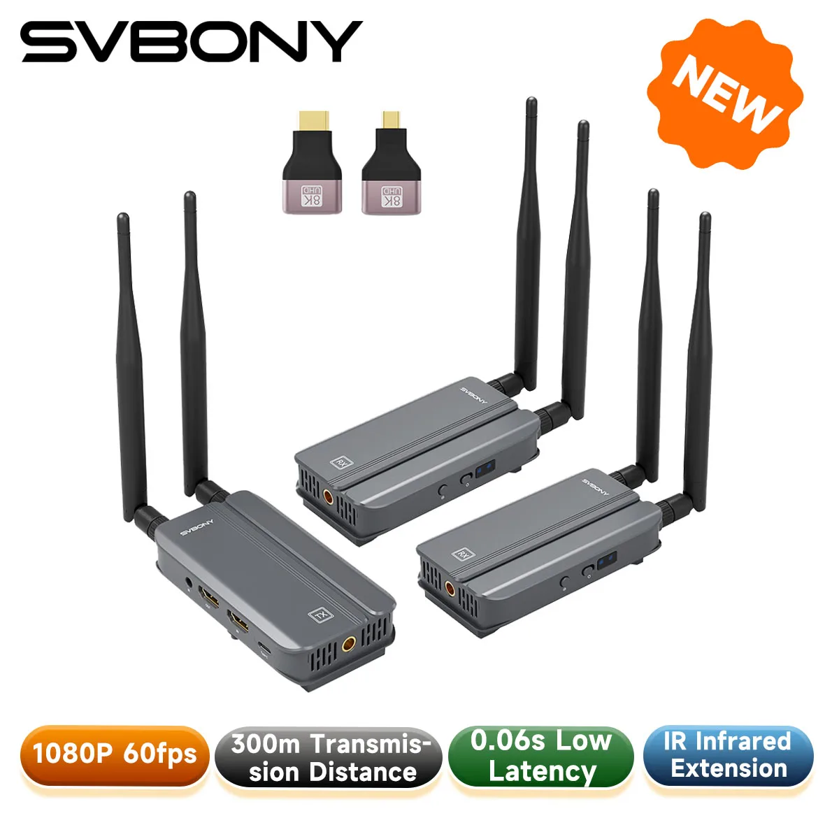 

SVBONY TansAir3 Wireless Extender Kit 1080P HDMI Video Transmission System 1000ft Range Loop-Out for Gaming Company Meeting