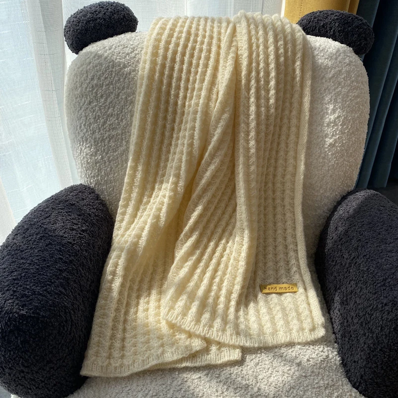 Winter Scarf Women New Korean Woolen Scarf Lovers Men and Women Thicken Warm Students Net Red Solid Color Knitted Scarves Bib image 6