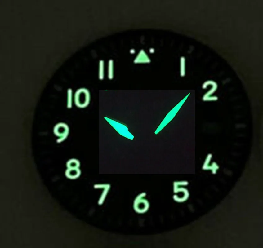 33.5mm Sterile Watch Dial And Hands Sets Fit For NH35 NH36 Automatic Movement Green Luminous No Logo Can Be Customized