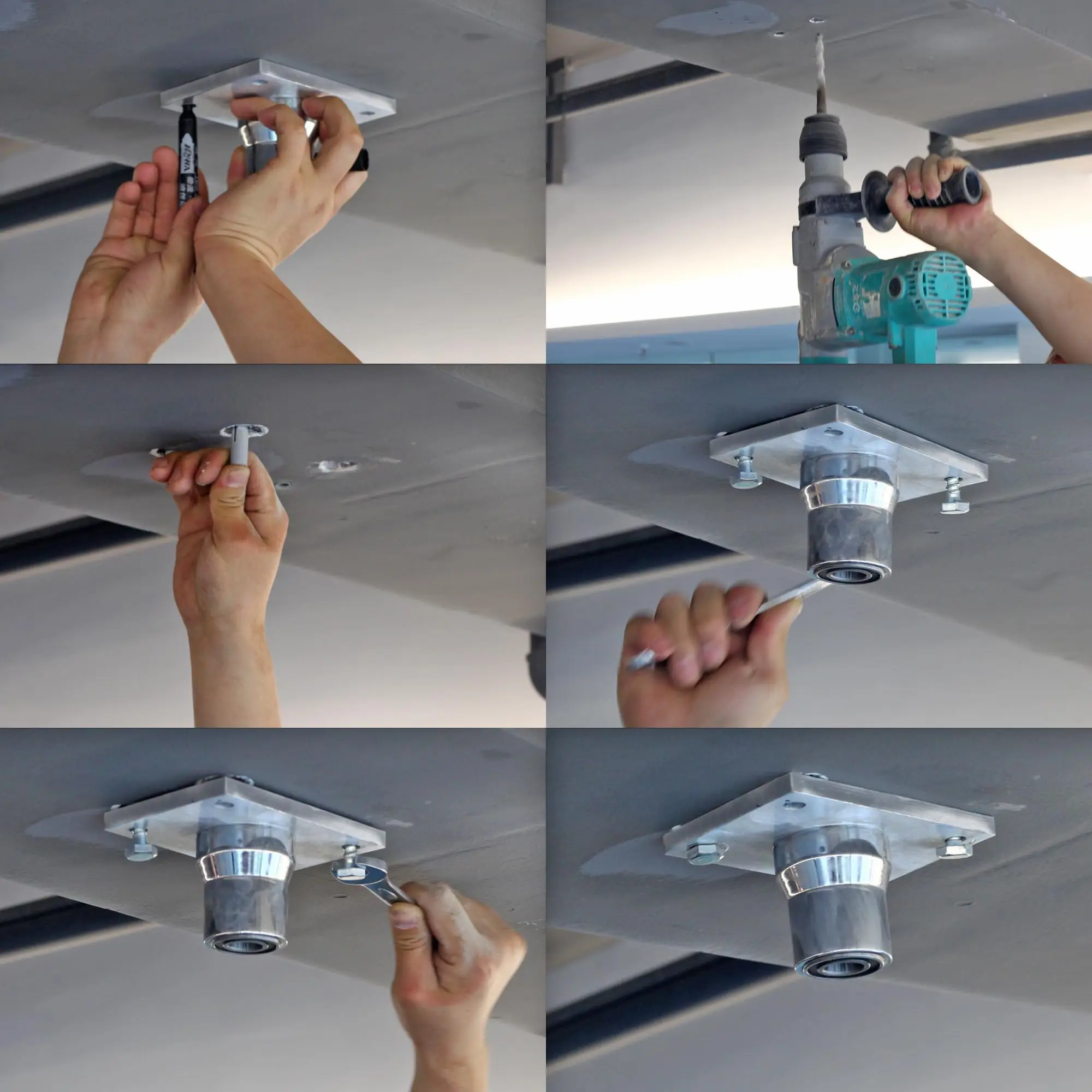 PRIOR FITNESS Home Dance Pole Fixing Plate, Pole Dance Pole Accessory for Ceiling Mounting, Perforated Fixed Pole Top Plate