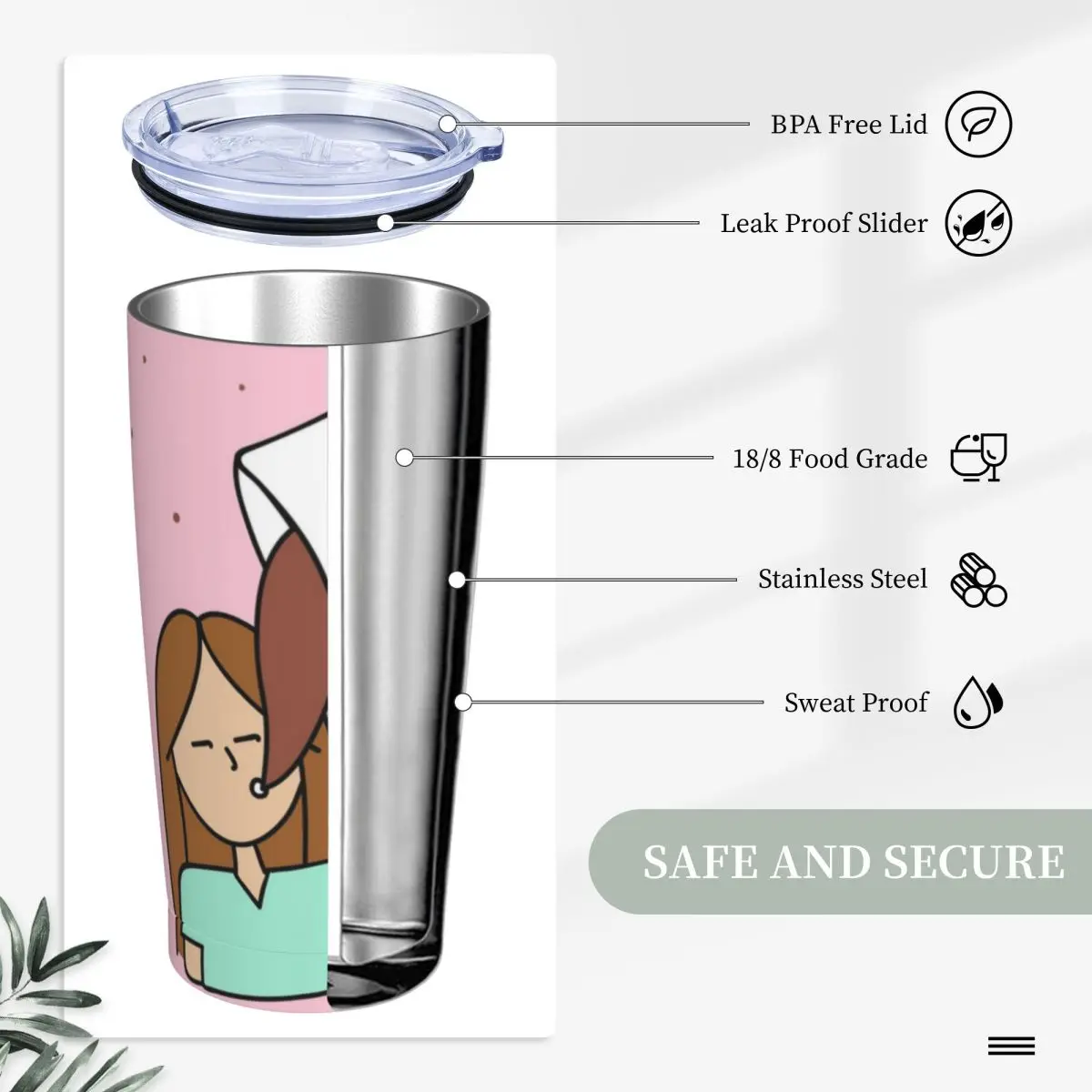 Doctor Nurse Enfermera En Apuros Tumbler 20oz Stainless Steel Double Wall Vacuum Insulated Tumblers Mug for Cold Hot Coffee