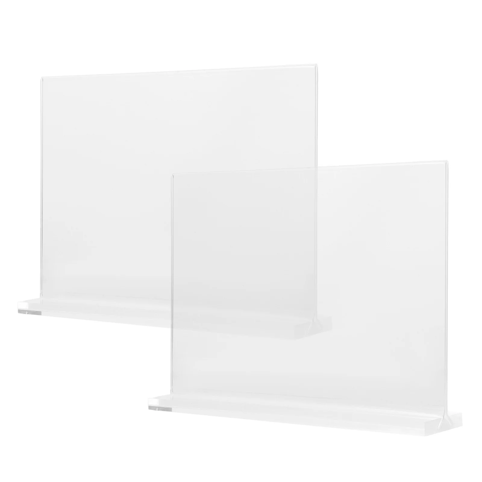 

2pcs Acrylic Sign Holder A5 Desktop Display Stand Table Poster Paper Stand Clear Standing Rack For Cafe