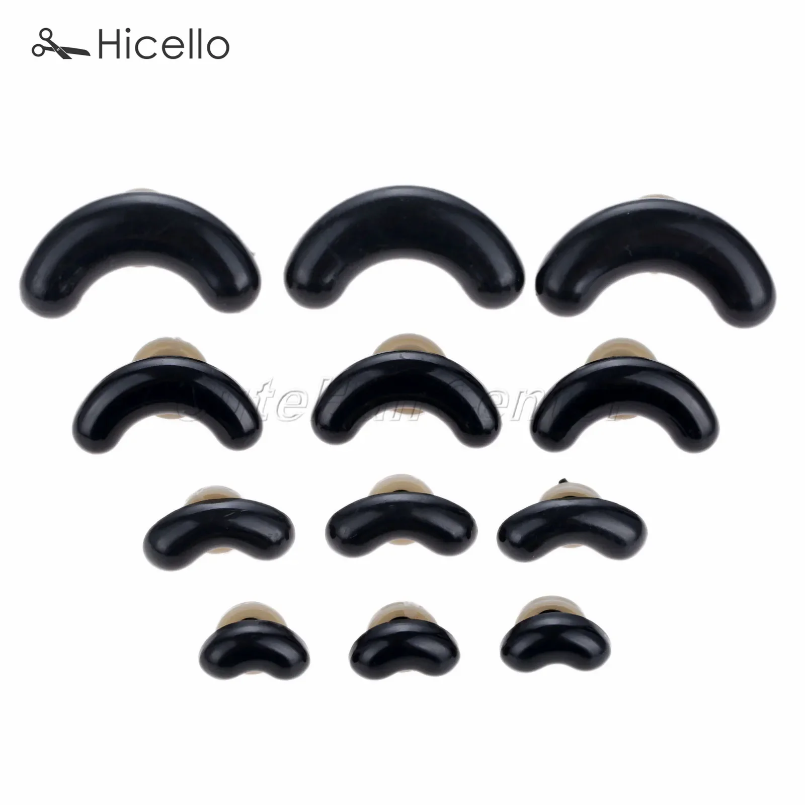 50/20sets Safety Doll Bent Nose+washers buckle mouth Plastic Black Puppet Dolls Handmade Craft Teddy Bear Plush Animal Scrapbook