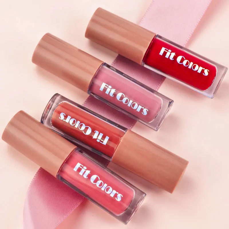 4 PCS Matte Lipsticks Set Make Up For Women Korean Beauty Cosmetics Liquid Lip Gloss Tint Stain Waterproof Long lasting 24 Hours