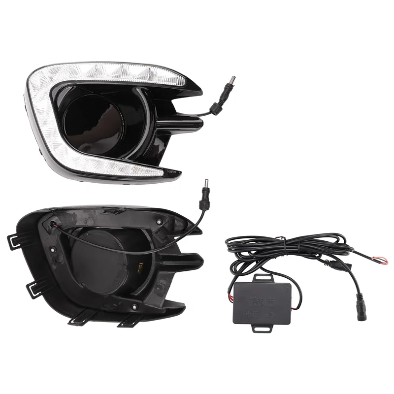 

AB61-For Mitsubishi Pajero Sport Montero Sport 2013 2014 2015 Daytime Running Lights Fog Lamp Cover 12V Abs Led Drl