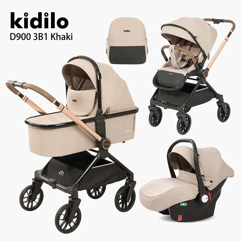 

Kidilo children stroller can sit and lie down two-way folding high view stroller four-wheel Vientiane baby sleeping basket