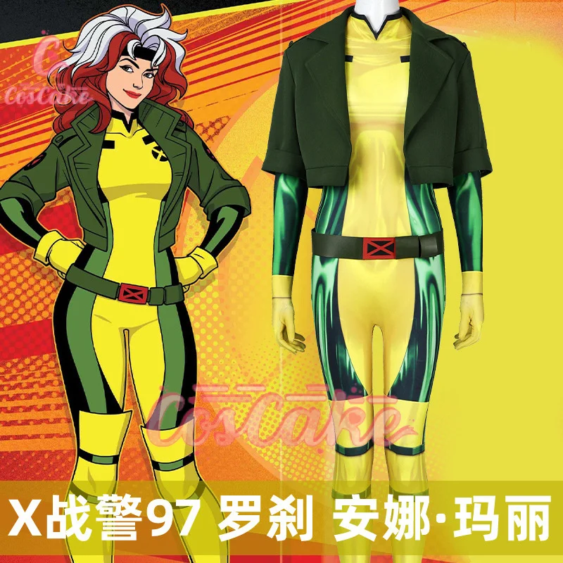 

New xmeng 97 Anna Marie rogue cosplay costume jumpsuit headband for game party custom made