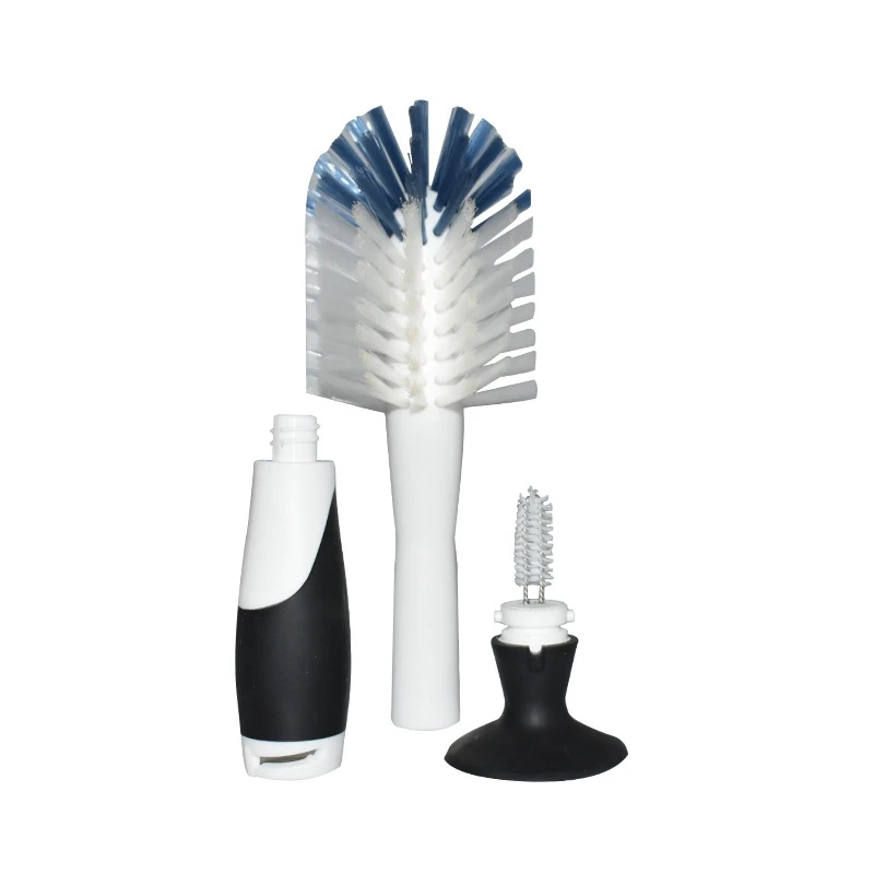 2 Piece Sucker Bottle Brush Multi-Purpose Washing Cup Brush Vertical Suction Cup Brush