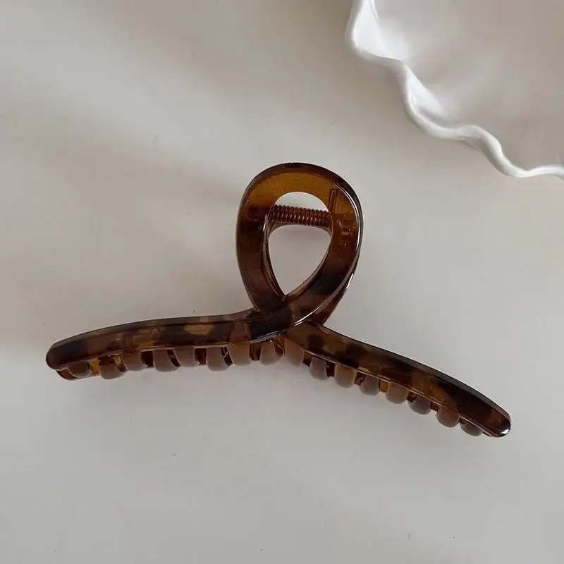 Hochwertiger großer Clip-Haarschmuck mit Retro-Leopardenmuster für Frauen – Detail 6