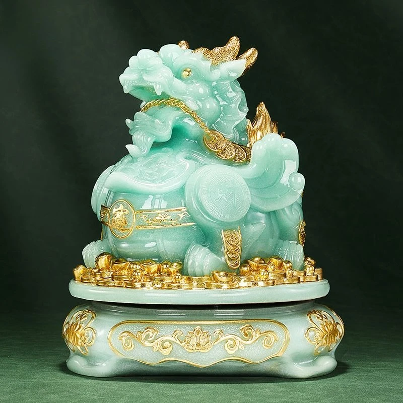 Jade Pi Yao Feng Shui Money Attracting Ornament Home Decor Living Room Display Cabinet Housewarming Business Opening Gift