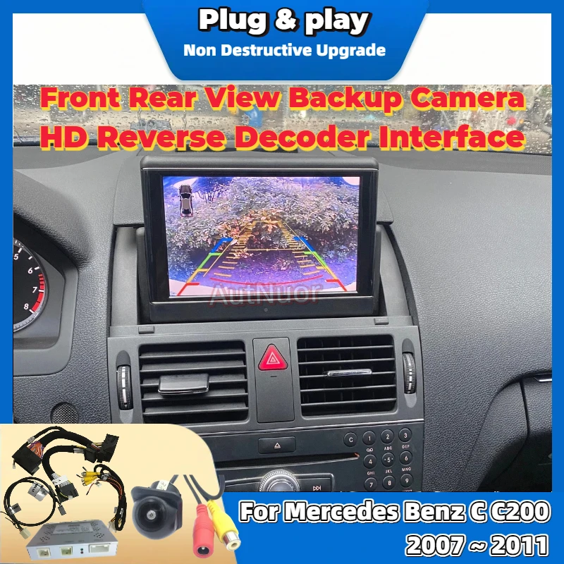 

Комплект камеры заднего вида, специальный для Mercedes Benz C C200 2009 2010 2011, оригинальный экран Plug & Play, передняя камера заднего вида