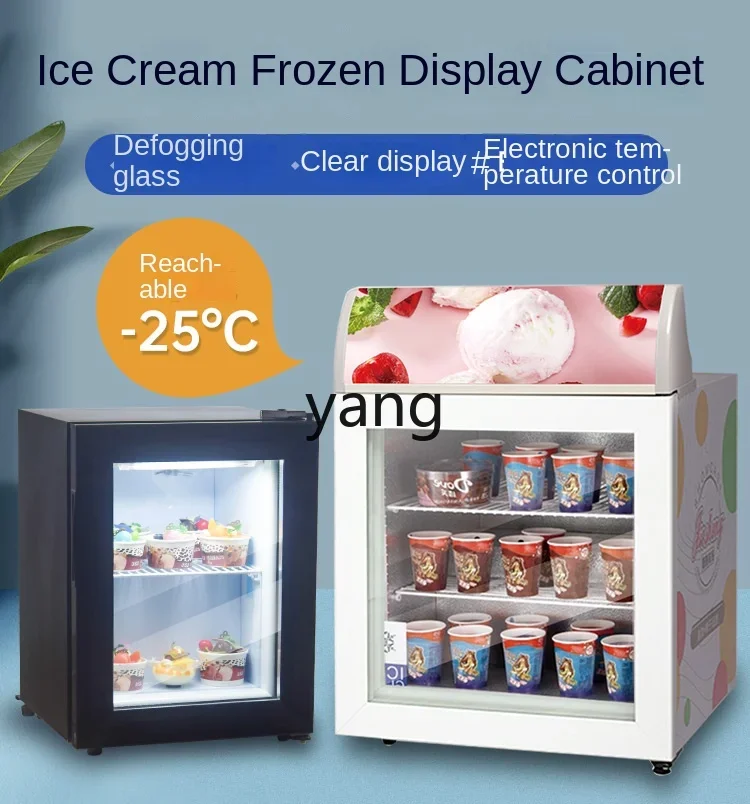 CX  Commercial Vertical Mini Ice Cream Yogurt Cake Display Cabinet Freezer Small Thin Narrow Cabinet