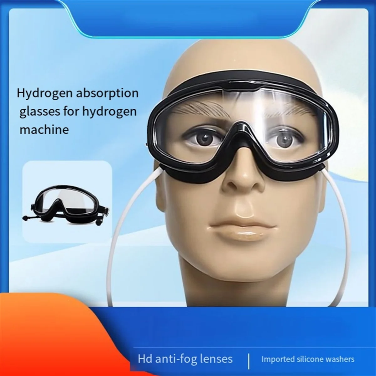 ABKT new Hydrogen Glasses Eye Mask Hydrogen Suction Mask Cooling Glasses Hydrogen Generator Inhalation Machine Accessories White