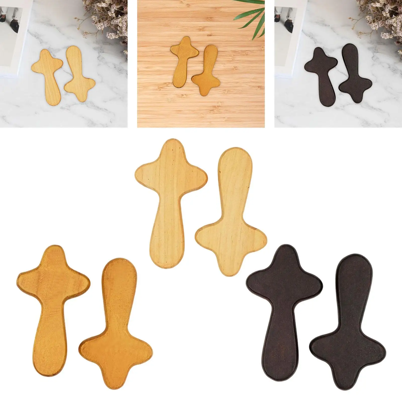 2Pcs Pocket Crosses Hand Held Prayer Crosses Comfortable Decorative Lightweight Religious Holding Small Clinging Palm Crafts