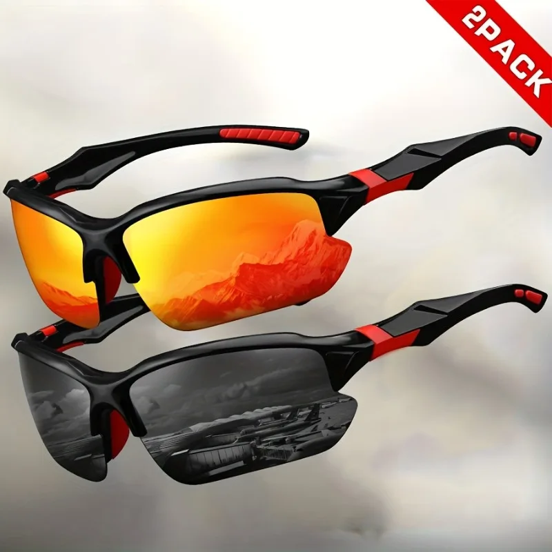 2 uds gafas de sol para ciclismo gafas de ciclismo al aire libre hombres mujeres MTB bicicleta de carretera deportes UV400 montañismo gafas para correr
