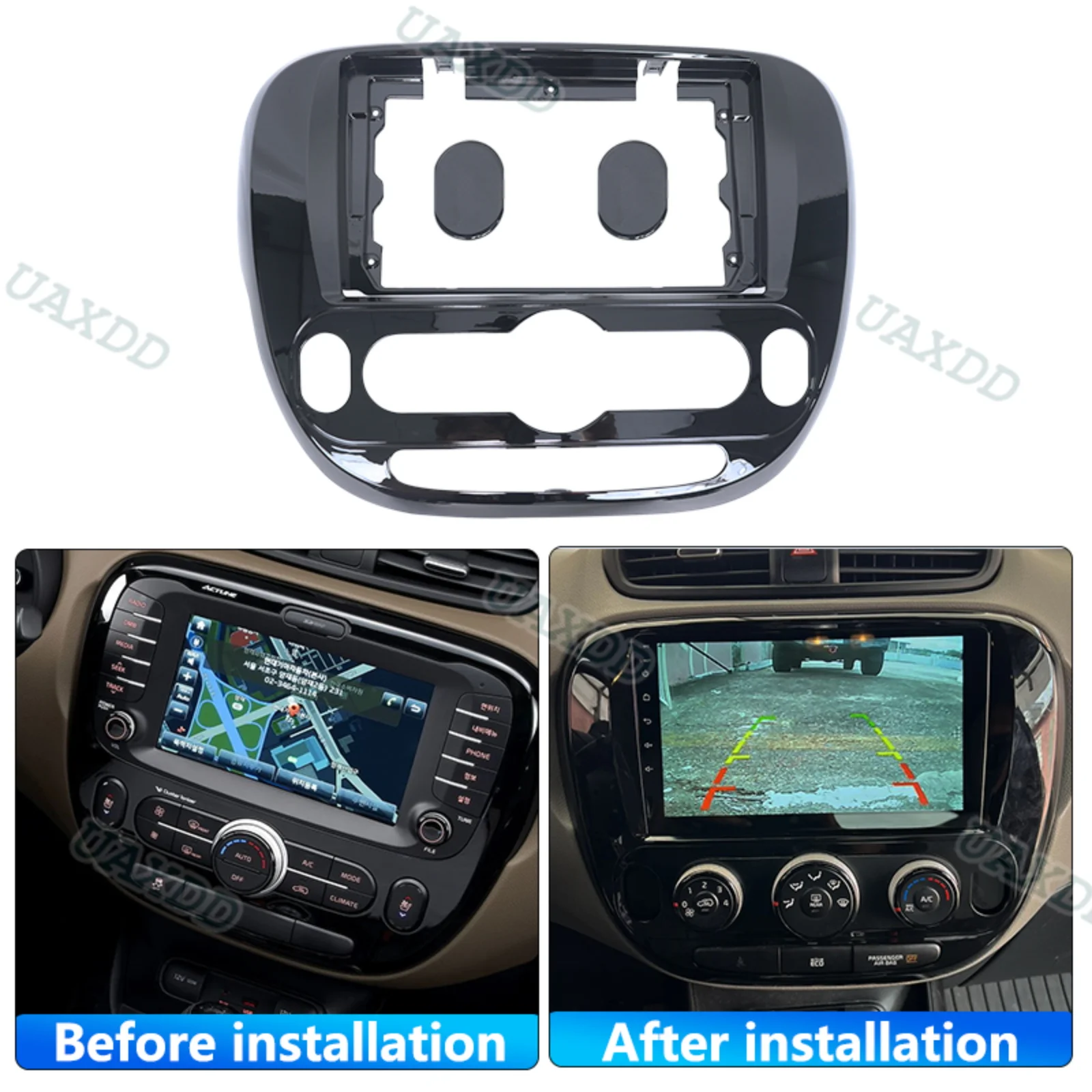 9 Inch Car Frame Fascia Adapter Android Radio Dash Fitting Panel CD Kit for Kia Soul 2014-2018 2 Din Interior Stereo Radio Cable
