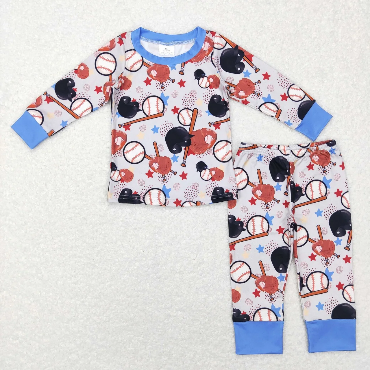 

Wholesale Baby Boy Toddler Ball Sleepwear Outfit Infant Long Sleeves Baseball T-Shirts Pants Nightwear Children Kids Pajamas Set