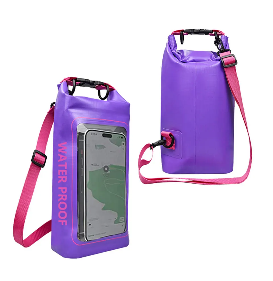 2L/5L Wasserdichte Trockentasche mit Touchscreen, Schwimmen, wasserdichte PVC-Tasche, Rafting, schwimmende Outdoor-Sporttasche, Aufbewahrungstasche für Surfbrett und Kajak – Detail 13
