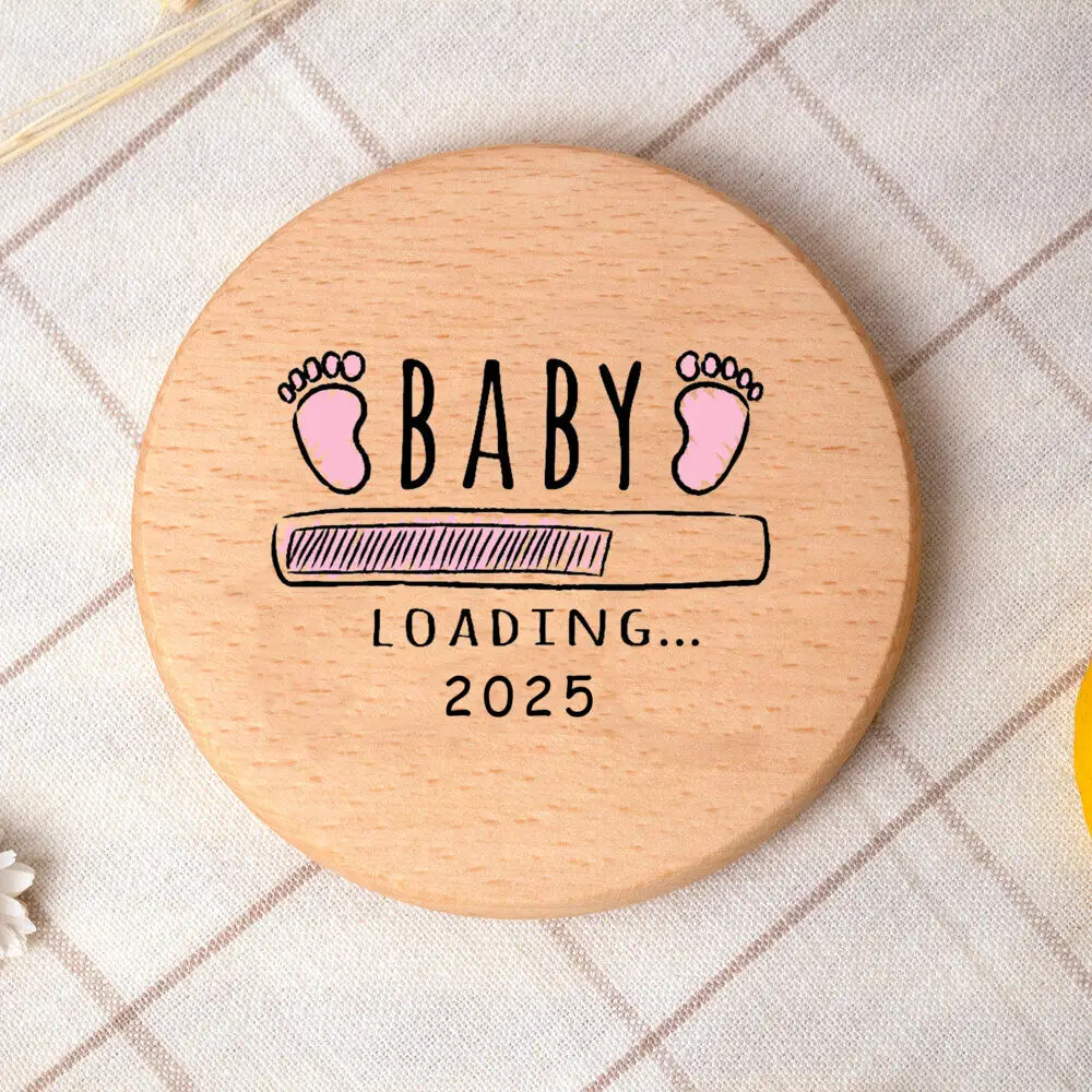 Baby Loading 2025 Print Sign Newbron Wooden Coasters New Baby Prop Wooden Coasters Wooden Baby Birth Announcement  Birth Gift