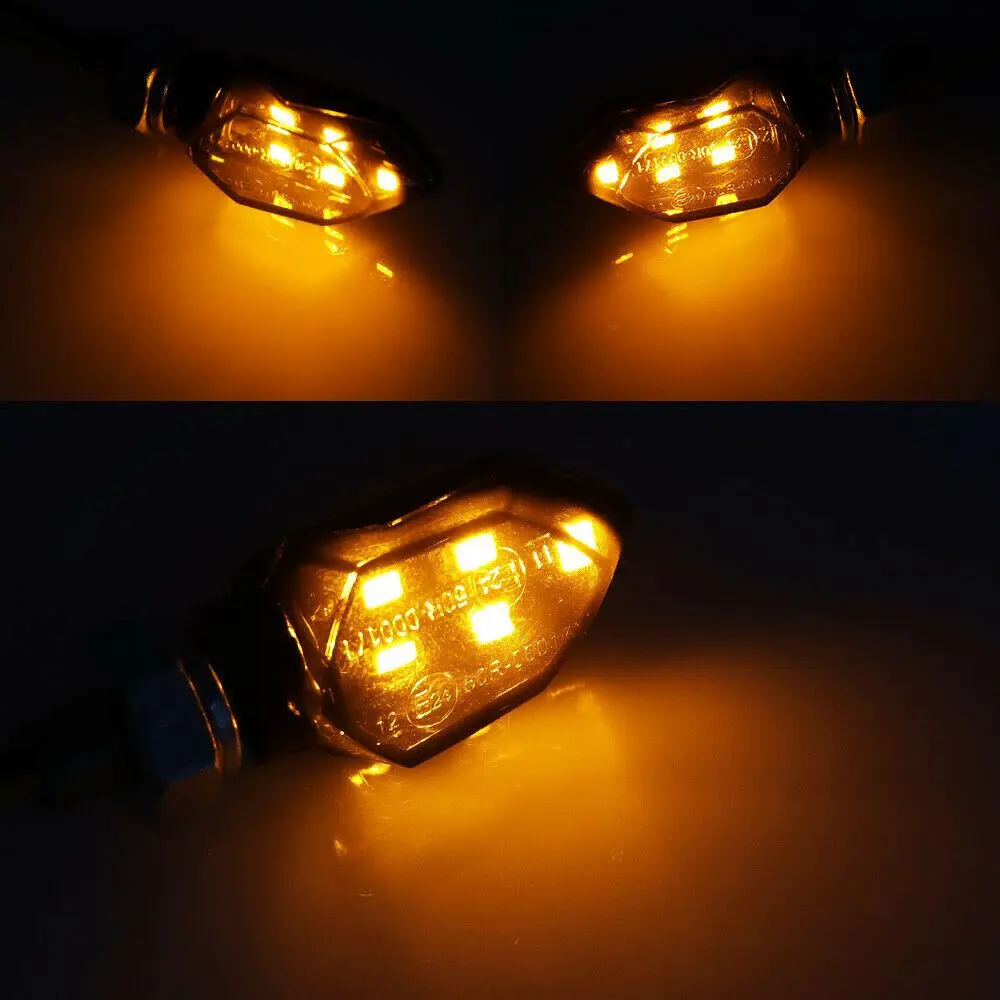 2pcs Mini Universal Motorcycle LED Turn Signal Indicators Light Amber Blinker Led Motorbike Super Bright Lamp