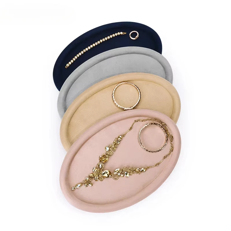 Velvet leather viewing tray, necklace, ring, earrings, bracelet, accessory display tray, counter jewelry display tray