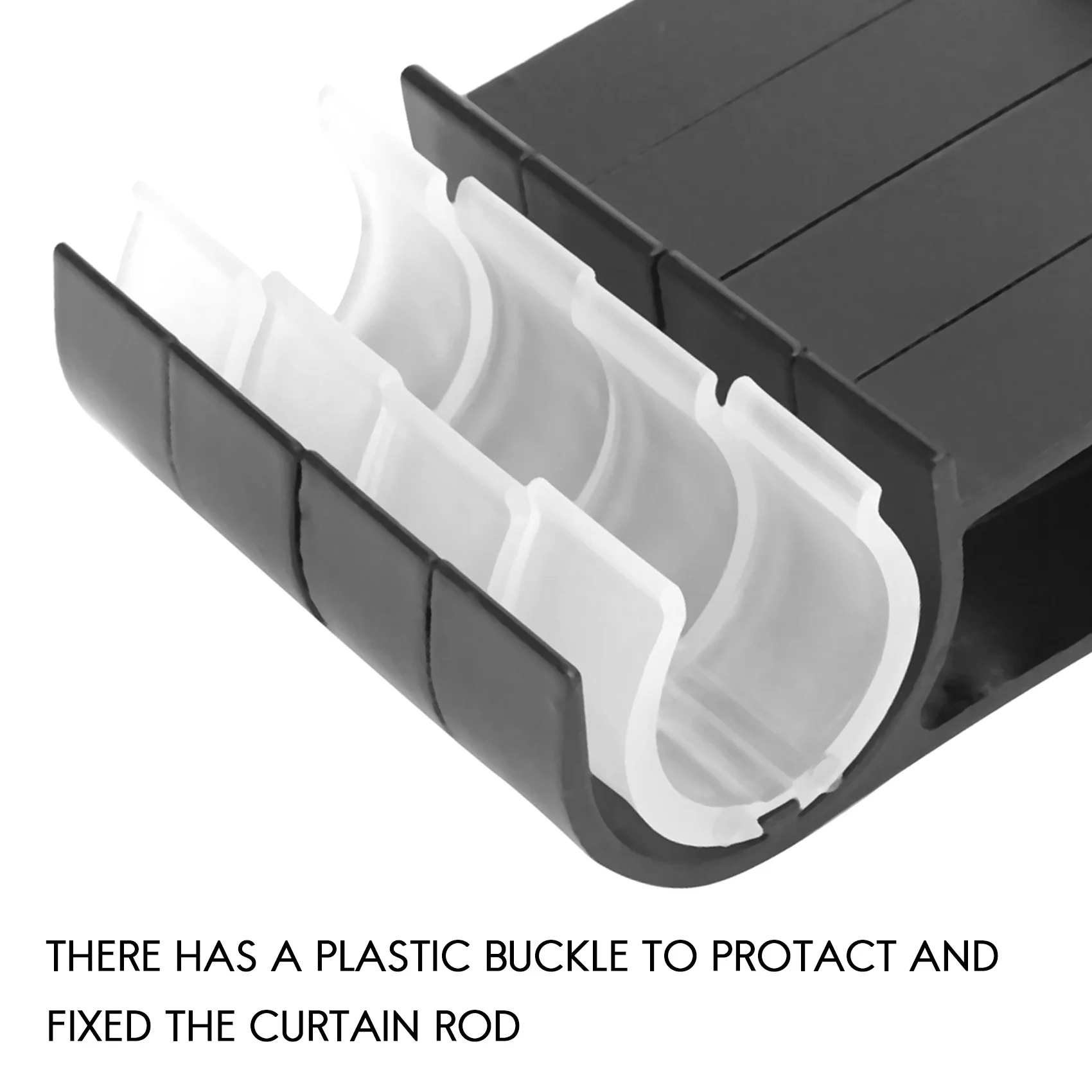 Supports de rideau simples en alliage d'aluminium, draperie, supports rapides, le plus récent, noir, lot de 4