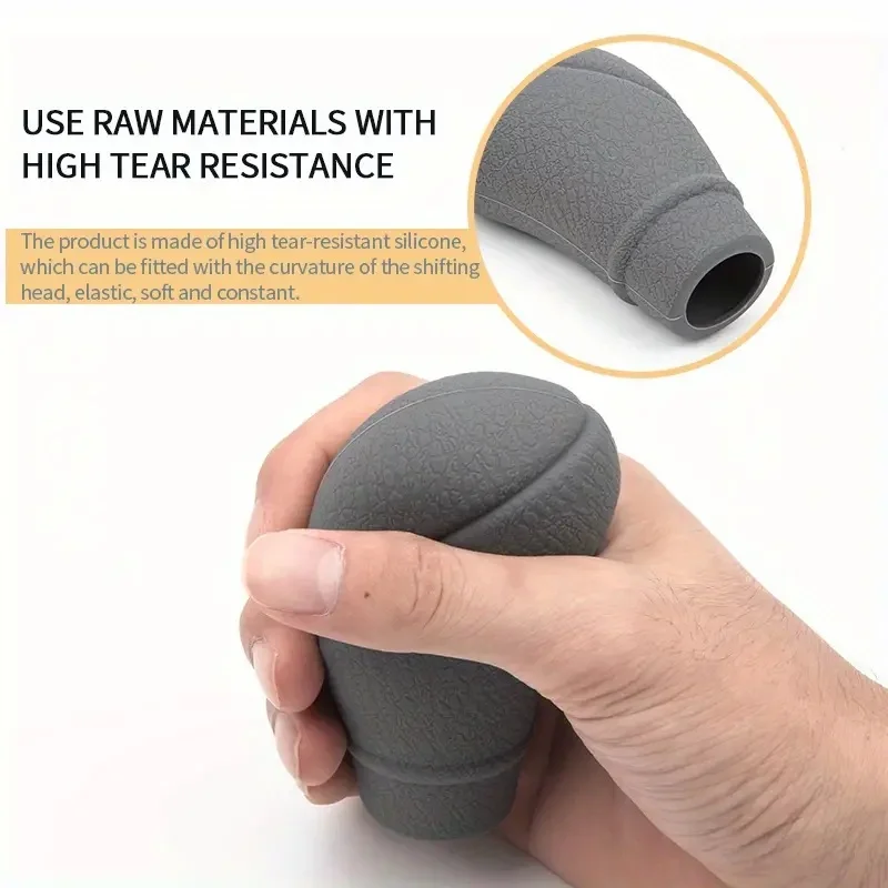 2pcs Car Auto Universal Silicone Shift Gear Head Knob Cover Handbrake Hand Brake Covers Sleeve Case Skin Protector Car Styling C