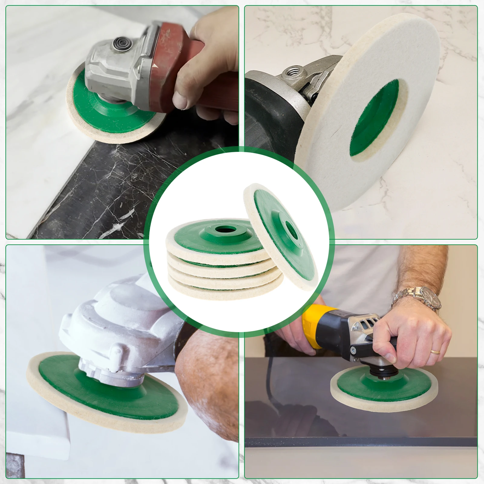 4/5 Inch Wool Polishing Wheel Buffing Pads Angle Grinder Wheel 100/125 Angle Grinder For Metal Marble Glass Ceramics