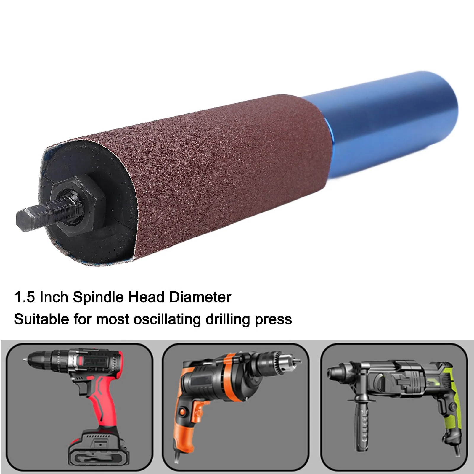 Sanding Drum Sleeve Set with 10Pcs Sandpaper Woodworking Sanding Tool Drill Attachment for Wood Metal Plastic Smoothing