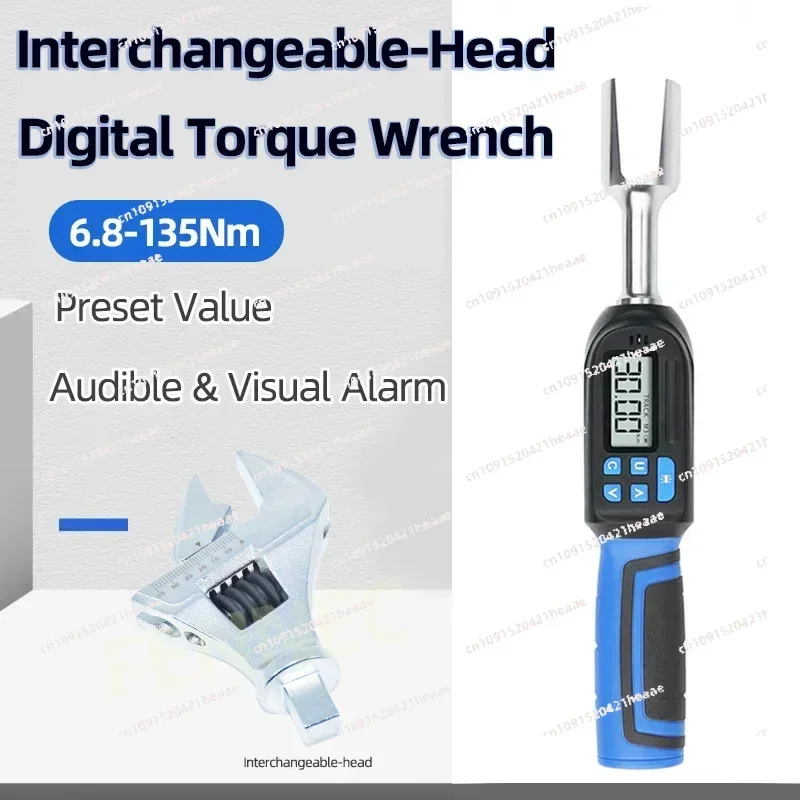 Suitable for  6.8-135N.m Electronic Jaw Open End Torque Wrench with  ，Adjustable Digital Torque Wrench
