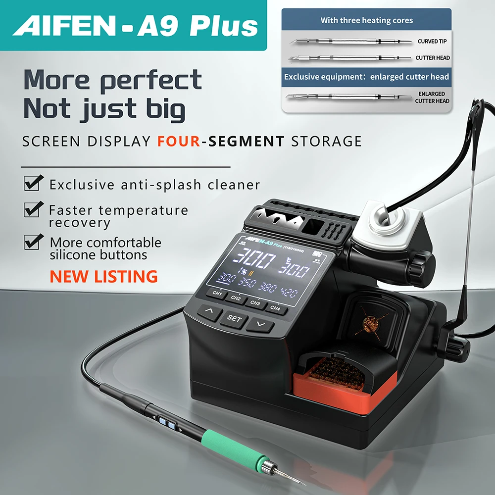 AIFEN A9Plus Soldering Station Compatible Soldering Iron Tip 210/245/115 Handle Phone Repair  Electronic Welding Rework Station